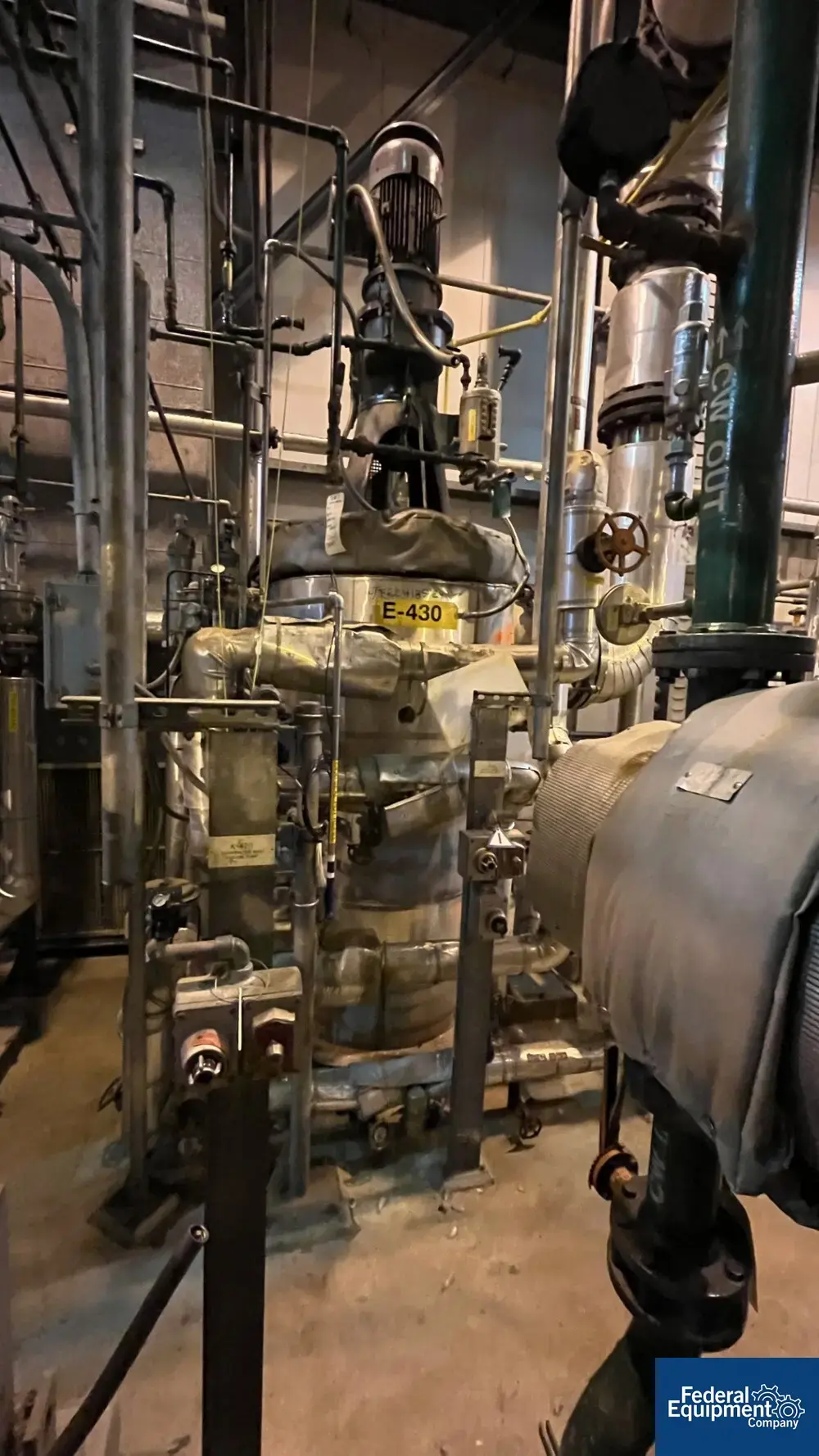 USED GEA 6.3 Sq Meter / 67 Sq Ft GEA Canzler Thin Film Evaporator, 904L S/S, 3.2/16 Bar