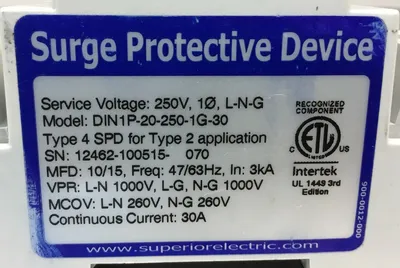 Used Superior Electric _UNKNOWN_ Surge Protectors South Carolina US | Palmetto Automation #1182908