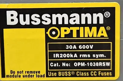 Bussmann OPM-1038RSW Fuse Block - Class CC - 30A - 3 Pole (BIN3.4.4)