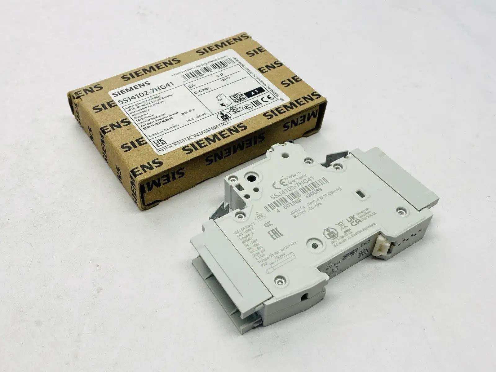 5SJ4102-7HG41 | Siemens  Miniature Circuit Breaker 1-Pole 2A 240V - New Other