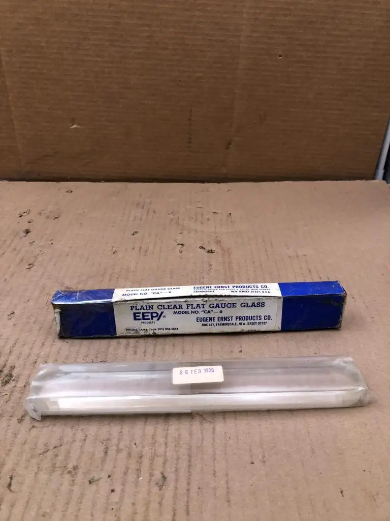 EEP CA-6 Plain Clear Flat Gauge / Sight Glass 10″ X 1-1/2″ X 1/2″ -NIB