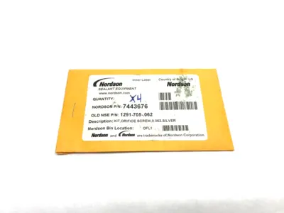 USED NORDSON ORIFICE SCREW KIT, 0.062, SILVER