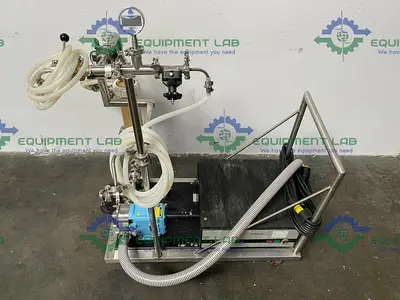 USED TANGENTIAL FLOW FILTRATION SKID W/ WAUKESHA 018-UL PUMP & GE MAXCELL CARTRIDGE