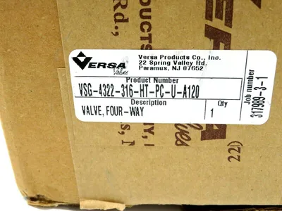 NEW VERSA VSG-4322-316-HT-PC-U-A120 4 WAY VALVE VSG-4322-316-HT-PC-U-A120