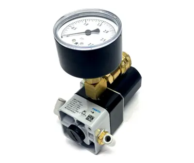 LRP-1/4-0,7, 159500 | Festo LRP-1/4-0,7 Precision Pressure Regulator w/ Lockout Cap 159500 - Used