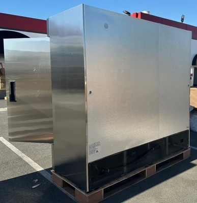 171-0363 81" 3 Door Stainless Steel Self Contained Freezer