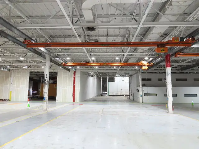 Cleveland Tramrail P&H 1 Ton Single Girder Underhung Bridge Crane 45' 10" Span