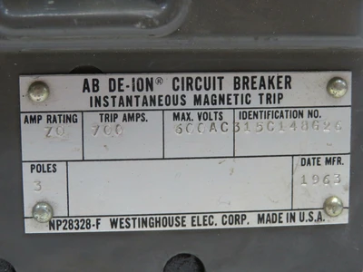 Used WESTINGHOUSE _UNKNOWN_ Circuit Breakers Texas US | OCO Industrial #1695602