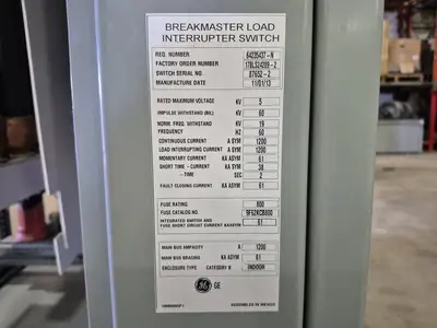 Double Fused Interrupter Switch 5 kV, 4160 Volts & Conduit Cabinet