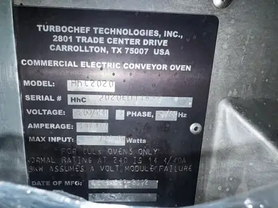 TurboChef HHC2020 High Speed Conveyor Pizza Oven Refurbished Works Great