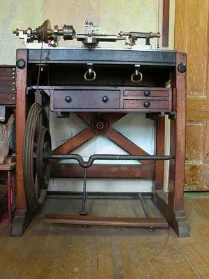 2581-385 Antique Goyen Ornamental Turning Lathe – Circa 1871, with Accessories