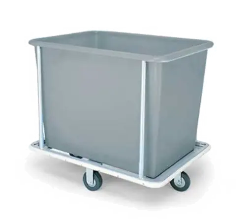 Forbes Industries Laundry Cart w/ (12) Bushel Capacity & Black Vinyl Bumper - Plastic Tub, Steel Frame (1179-B)