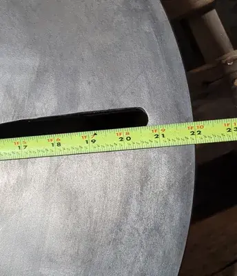 D1-6 LATHE FACE PLATE – 22” OVERALL DIAMETER, 2-1/2” THROUGH HOLE, D1-6 MOUNT, 6 PINS