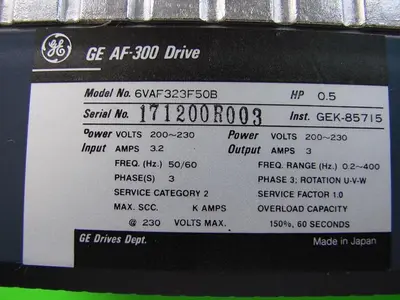 USED GENERAL ELECTRIC / GE 6VAF323F50B