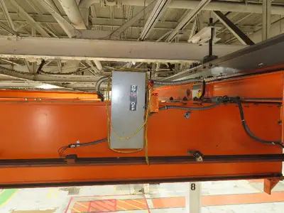 Cleveland Tramrail P&H 15 Ton Double Girder Underhung Bridge Crane 44' 6" Span