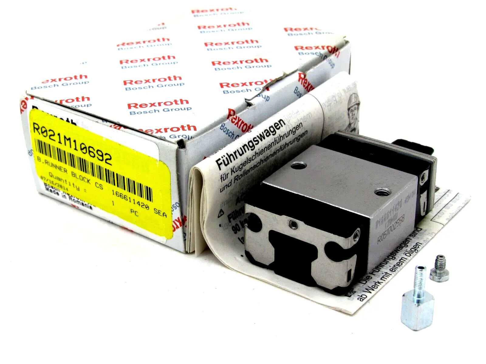 NEW REXROTH R-166-611-420 RUNNER BLOCK RO51702558 R166611420