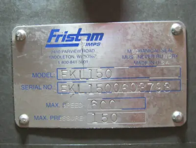 Used Fristam FKL150 Pumps New Hampshire US | Bitter End Trading #1452803