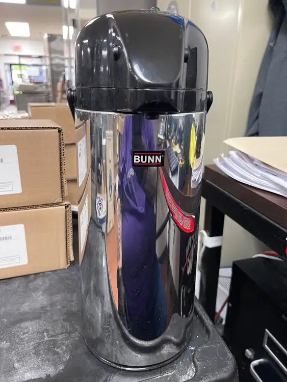 Used Bunn Used Bunn 28696.0002 Push Button Airpot Coffee Server Dispenser 2.15 Liter Beverage Dispensers Illinois US | Falcon Restaurant Supply #1375688