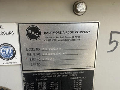 Baltimore Air Coil Model PT2-0812A-3N1 & PT2-1212A-3N1 Cooling Towers
