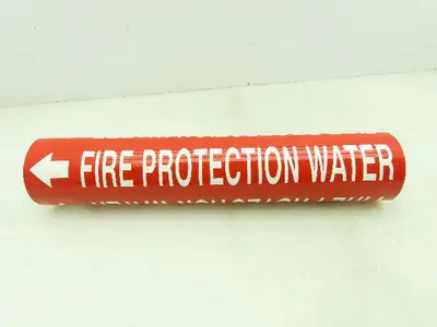 Brady 4060-C Fire Protection Water Red Pipe Marker 2-1/2" to 3-7/8" Lot of 12