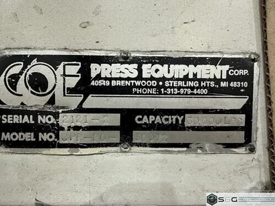USED COE PRESS EQUIPMENT CPR-PO-30072 / CPPS-PO-50072 / CPRF-872