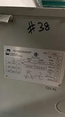 9 KVA 600V to 208/120V TRANSFORMER