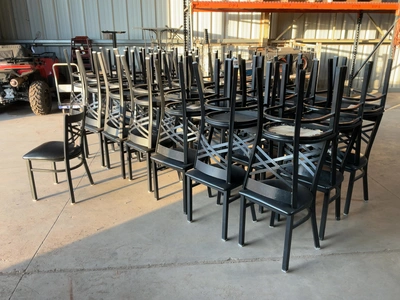 Used LOT OF (43) MODESTO METAL CHAIRS WITH PADDED SEATS Restaurant Front of House Furnishings Michigan US | Miedema Asset Management Group #1761572