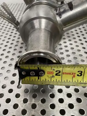 USED SPX M18BP816631TTT SW4D 1.5" S-LINE 74MM SS VALVE W/ 1 1/2" SANITARY FITTINGS