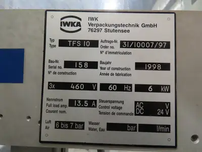 IWKA TFS-10 Ultrasonic Tube Filler/Sealer Machine  -Incomplete Unit-