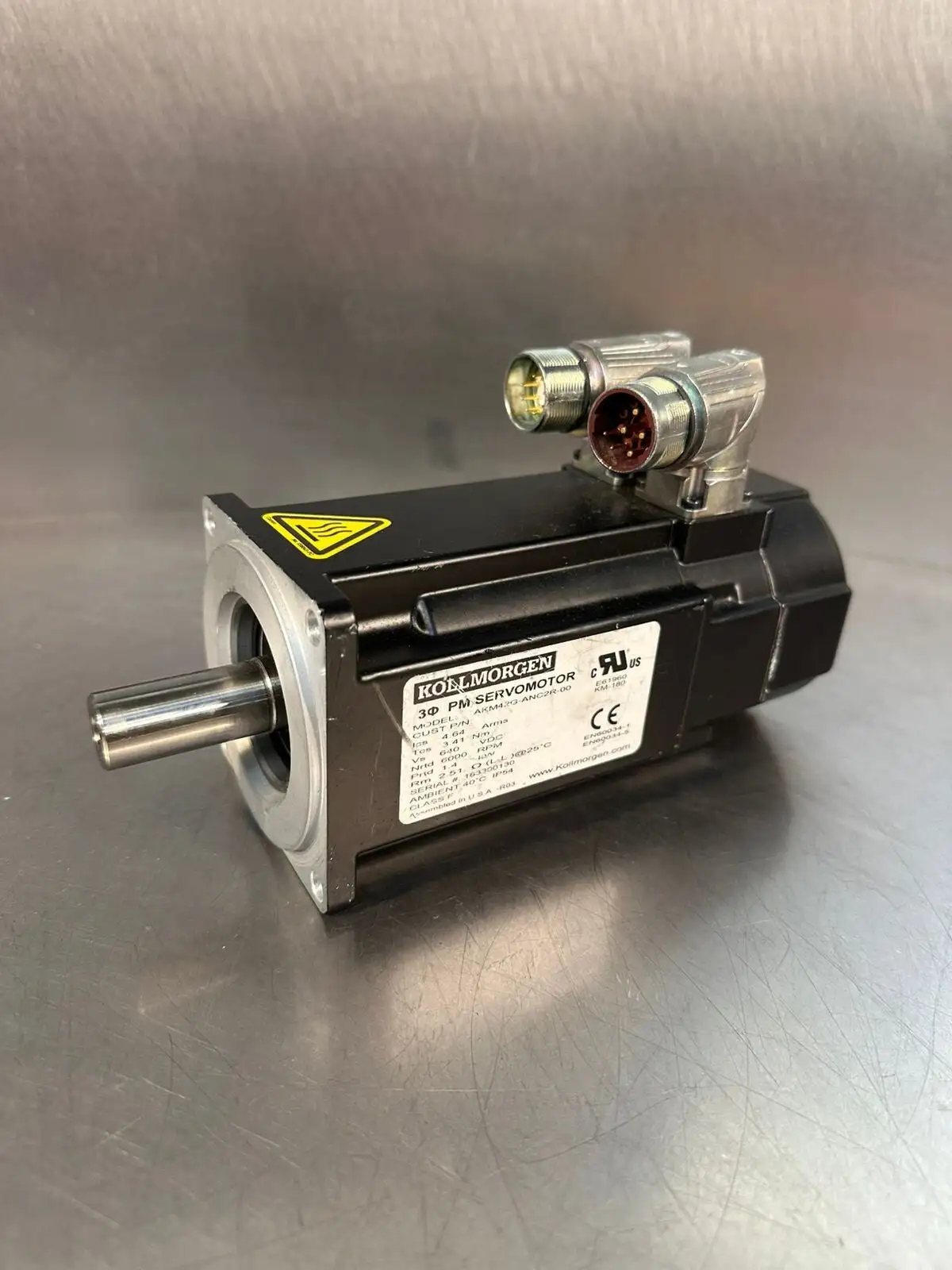 Kollmorgen AKM42G-ANC2R-00 Servo Motor Nrtd 6000RPM Vs 640VDC (10.6.2)