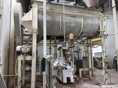 Used Industrial Double Spiral Ribbon Blender, 170 Cubic Foot, Stainless Steel Construction