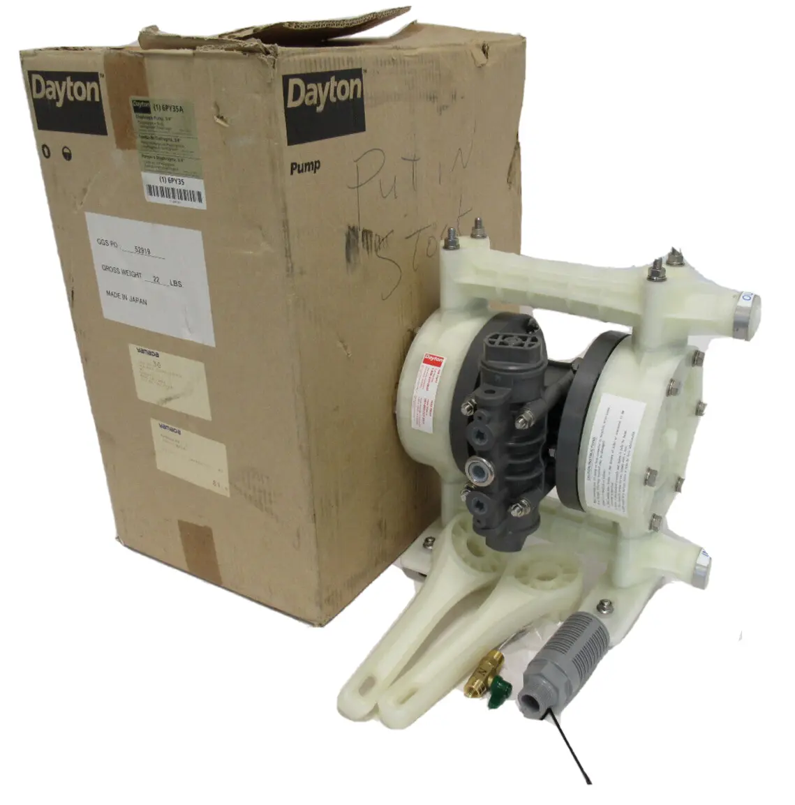 NEW DAYTON 6PY35A DIAPHRAGM PUMP 3/4"