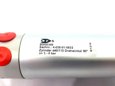USED SFS PNEUMATIC CYLINDER D40/113 90 DEGREE 3-8BAR