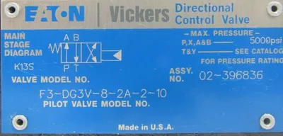 NEW EATON F3-DG3V-8-2A-2-10 CONTROL VALVE 02-396836 DGMFN-3-Y-A2W-B2W-41