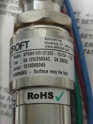 New | in-Stock ASHCROFT APSN41H012CS02-15/15#-1.5D Relays & Switches | Surplus Asset Holdings #1205716