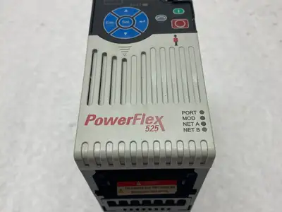 USED ALLEN-BRADLEY SER. A POWERFLEX 525 0.4KW 0.5HP AC DRIVE 3-PHASE