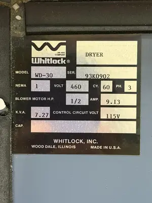 Used AEC WHITLOCK WD-30 Dryers Michigan US | Ideal Machinery #1299853