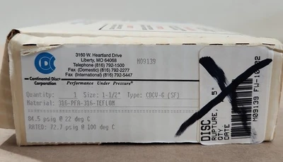 NEW Continental Disc Corporation 347492