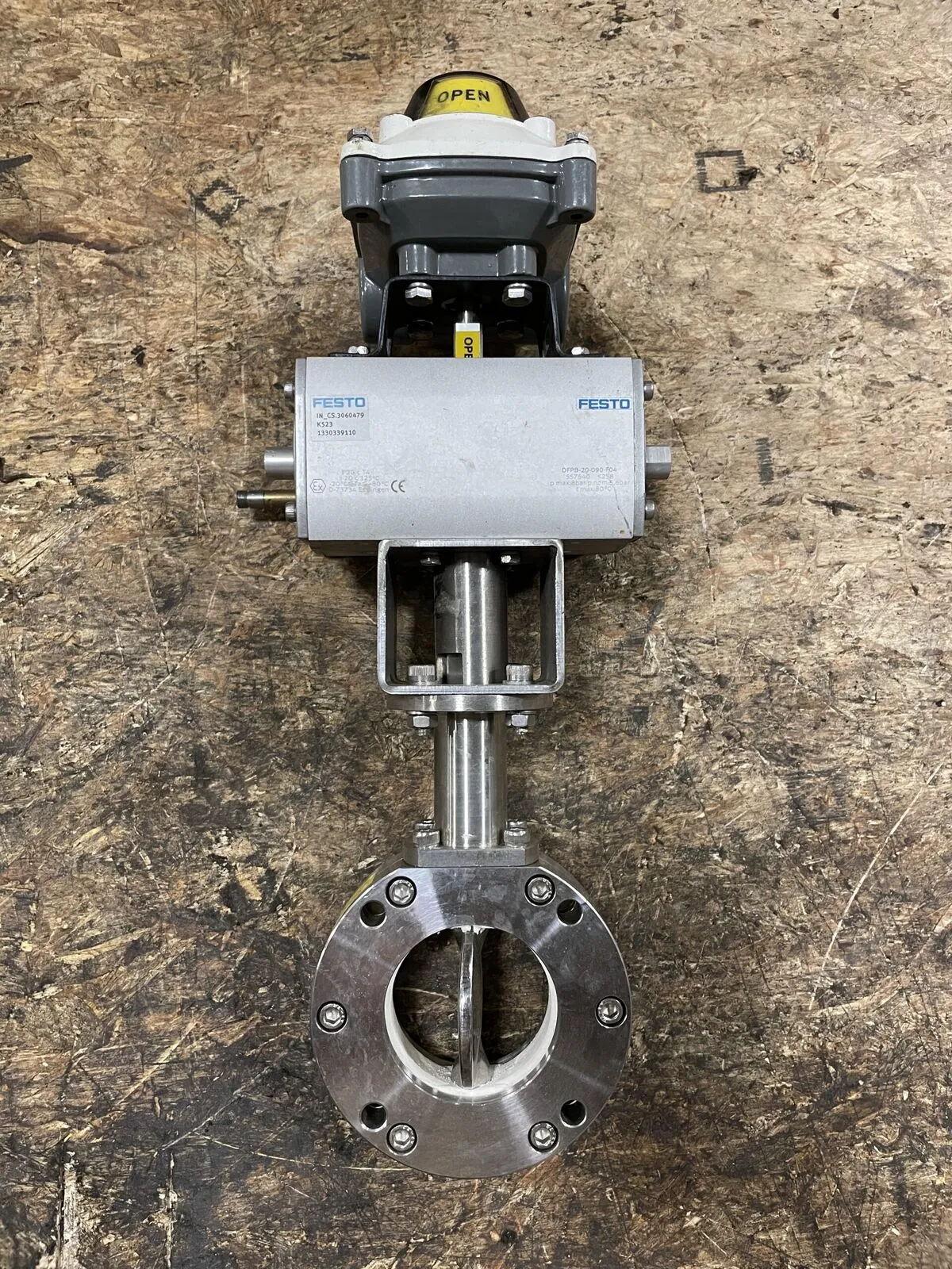 Festo DFPB-20-090-F04 2-1/2” Pneumatic Actuator Sanitary Butterfly Valve 316SS