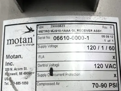 Used Motan Rev. 0 Metro Vacuum Receiver Assembly 120VAC 29009823 NO LID Loaders (Plastic Upstream) Michigan US | Maverick Industrial Sales #1402320