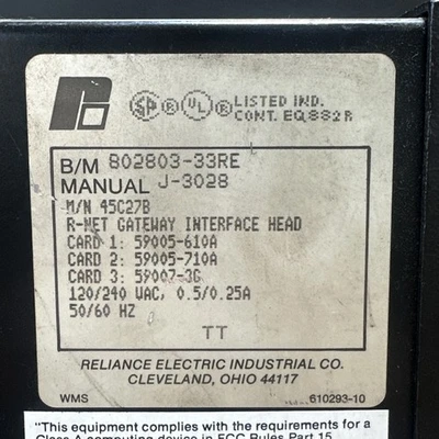 USED Reliance Electric 802803-33RE