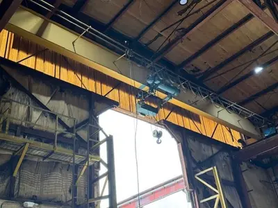 10 TON X 55' DEMAG SINGLE GIRDER TOP RUNNING BRIDGE CRANE: STOCK #22869