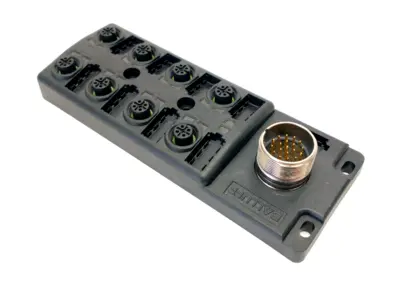USED BALLUFF JUNCTION BLOCK 8 M12 5-PIN M23 19-PIN BPI 8M4A5P-2K-B0-SM6LT