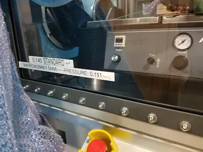 LANTEC GLOVEBOX WITH ASYMTEK FLUID DISPENSE SYSTEM DUAL HEAD