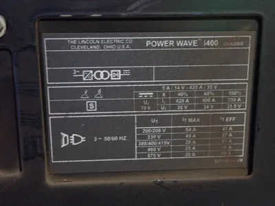 USED LINCOLN ELECTRIC POWERWAVE I400
