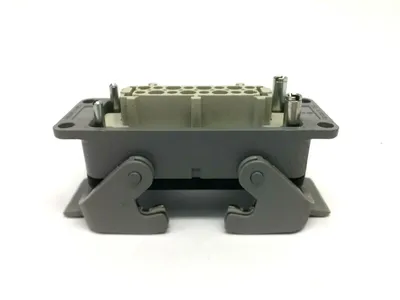 USED HARTING HAN 16 E-F INSERT FEMALE CRIMP W/ 2 LEVER HOUSING