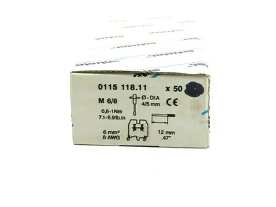 NEW ENTRELEC 011511811 M6/8 TERMINAL BLOCK BOX OF 50