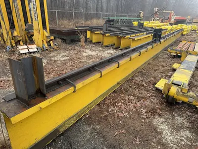 150’ LONG X 15 TON CRANE RUNWAY SYSTEM, INCLUDES I-BEAM RUNWAY & UPRIGHTS: YOBRO #24732