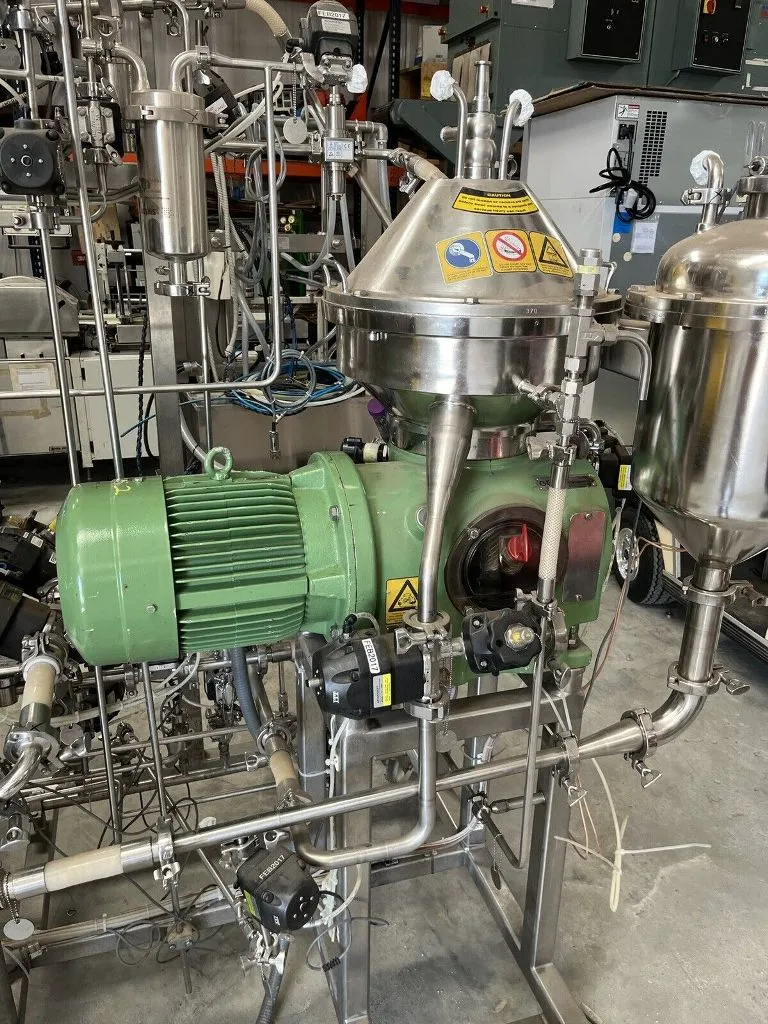 Westfalia CSC 6-06-476 hydro-hermetic clarifier skid, 316L SS.