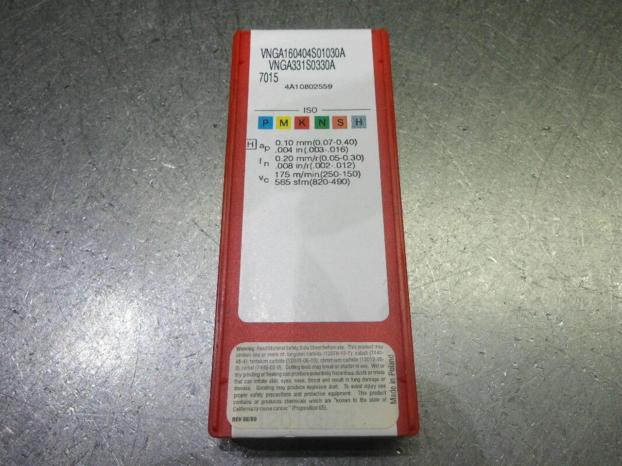 Sandvik Titanium Nitride Tipped Carbide Inserts QTY5 VNGA331S0330A 7015 (LOC2362)